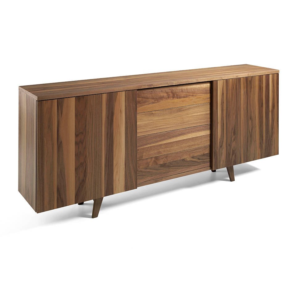 Wooden sideboard with Walnut veneer. Wooden sideboard with Walnut veneer.
