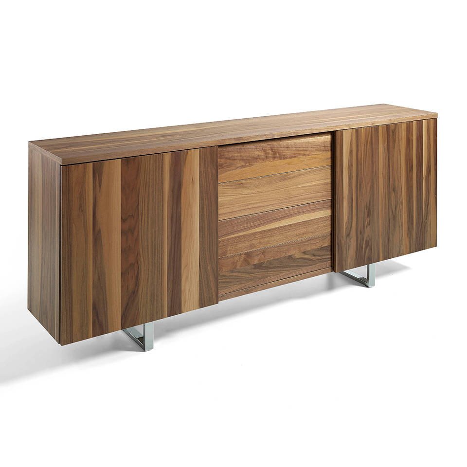 Wooden sideboard with Walnut veneer. Wooden sideboard with Walnut veneer.