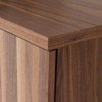 Walnut wood and chrome steel sideboard