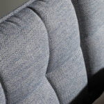 Bed upholstered in fabric with Walnut wood frame