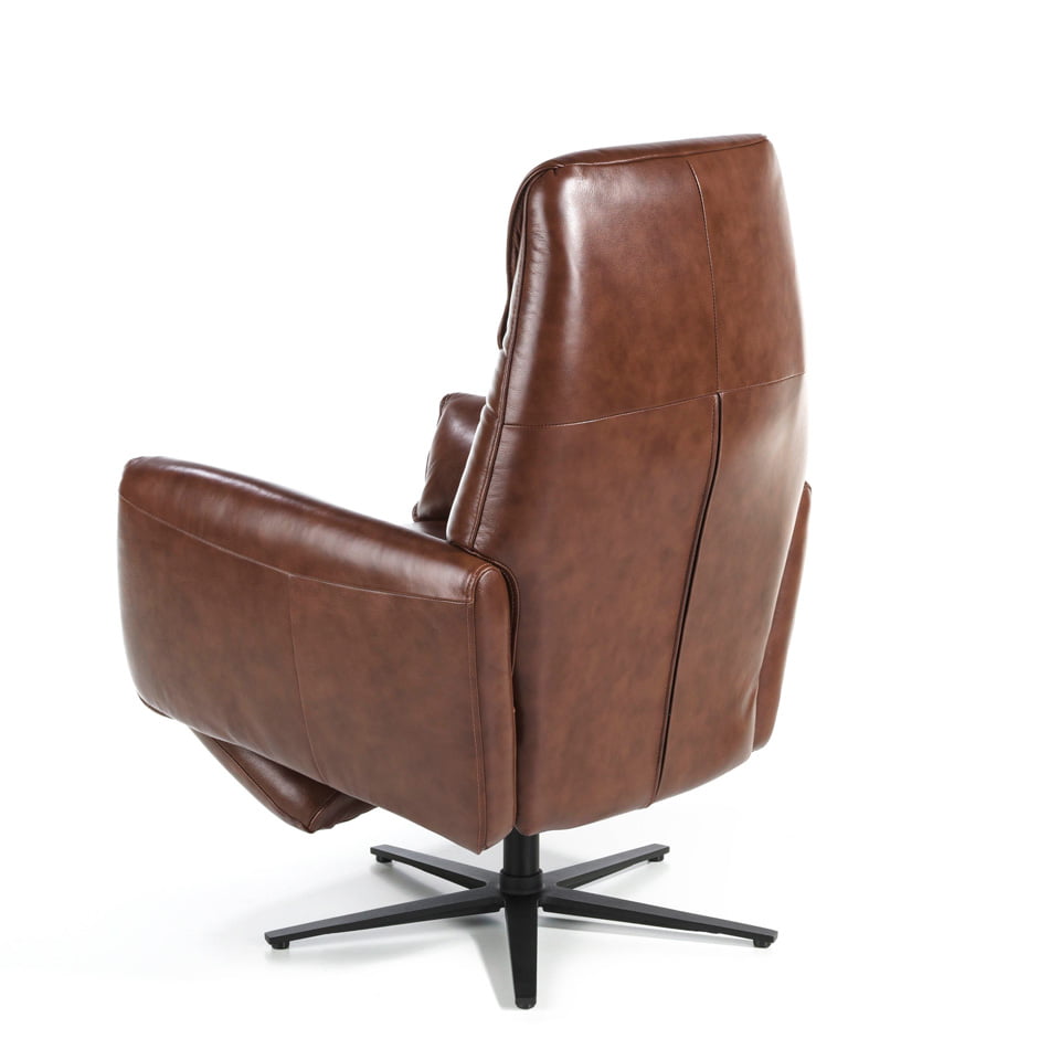 Swivel double relax armchair upholstered in leather Swivel double relax armchair upholstered in leather