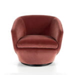 Swivel armchair upholstered in velvet