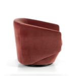 Swivel armchair upholstered in velvet