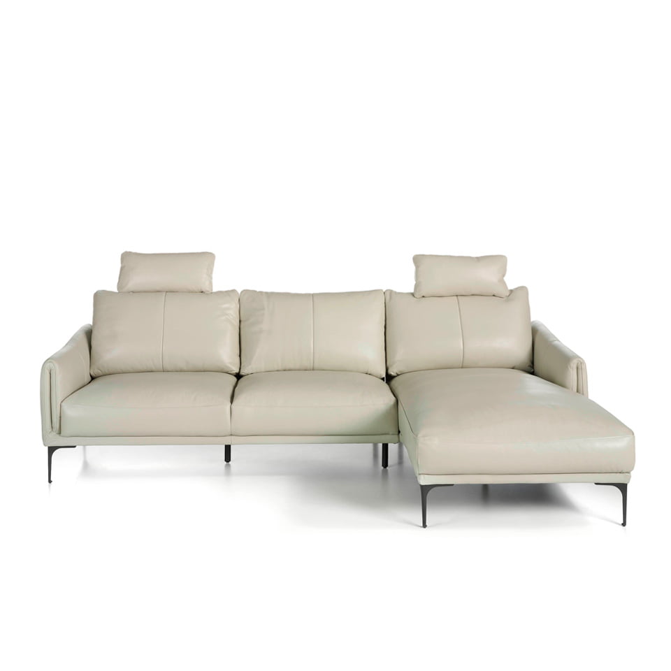 Chaise longue sofa upholstered in leather Chaise longue sofa upholstered in leather