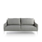 3-seater sofa upholstered in fabric with chromed steel legs