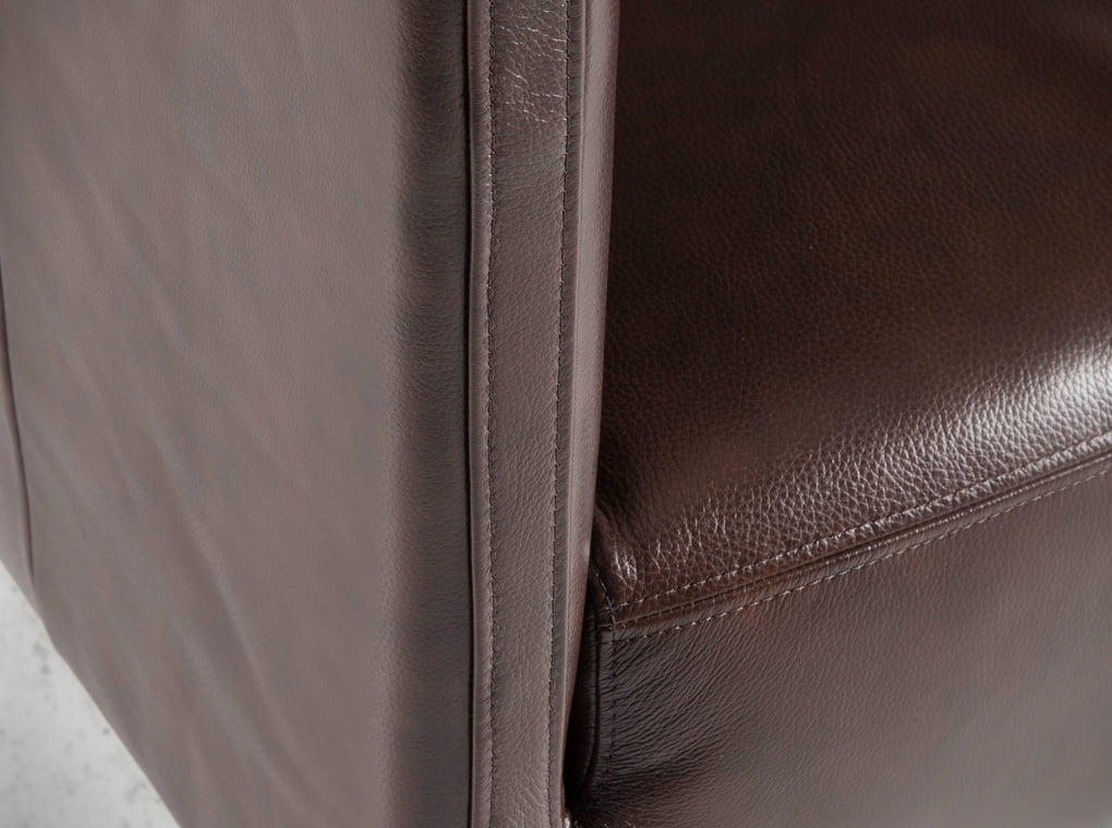 2 seater sofa upholstered in leather with chrome steel legs 2 seater sofa upholstered in leather with chrome steel legs