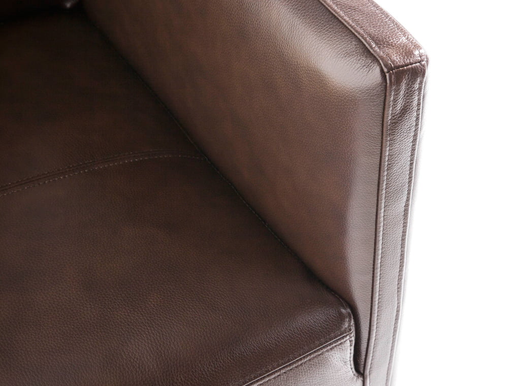 2 seater sofa upholstered in leather with chrome steel legs 2 seater sofa upholstered in leather with chrome steel legs