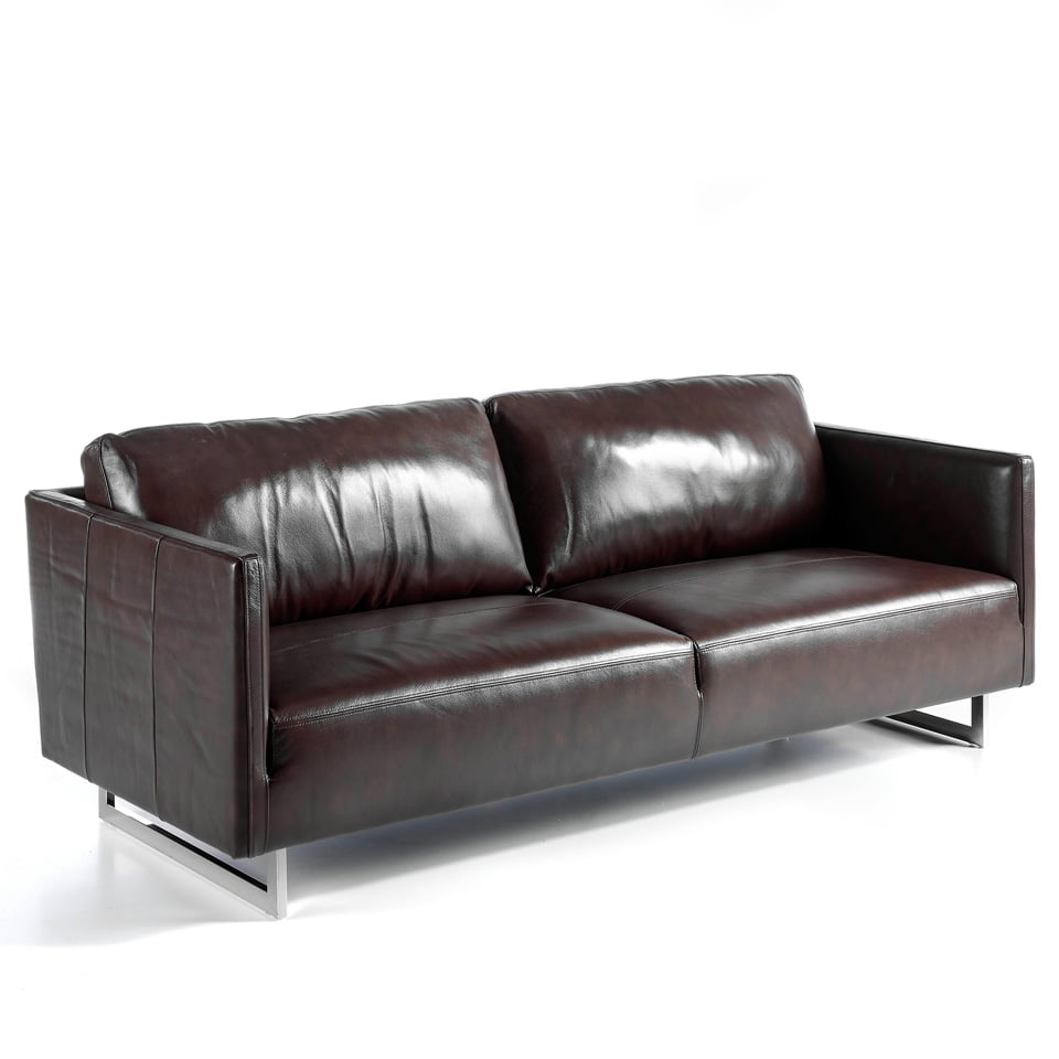 3 seat leather upholstered sofa with stainless steel legs 3 seat leather upholstered sofa with stainless steel legs