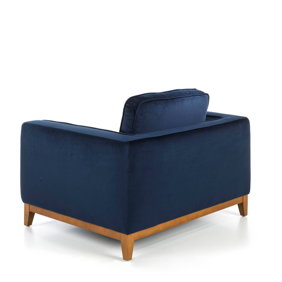 Armchair with legs in wood upholstered in velvet effect fabric Armchair with legs in wood upholstered in velvet effect fabric