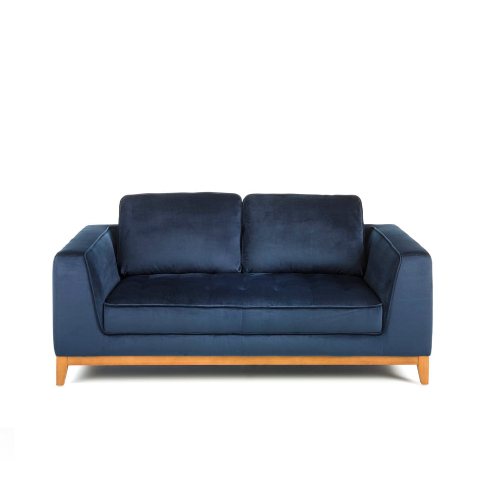 2-seater sofa upholstered in velvet with Walnut wood legs 2-seater sofa upholstered in velvet with Walnut wood legs