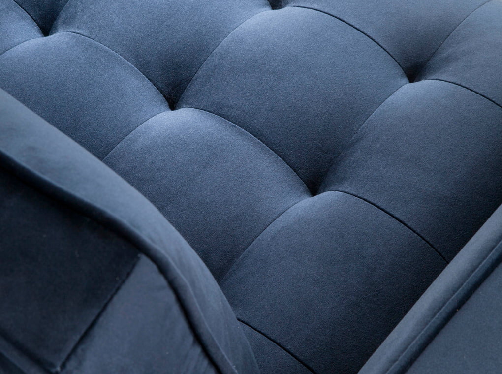 2-seater sofa upholstered in velvet with Walnut wood legs 2-seater sofa upholstered in velvet with Walnut wood legs