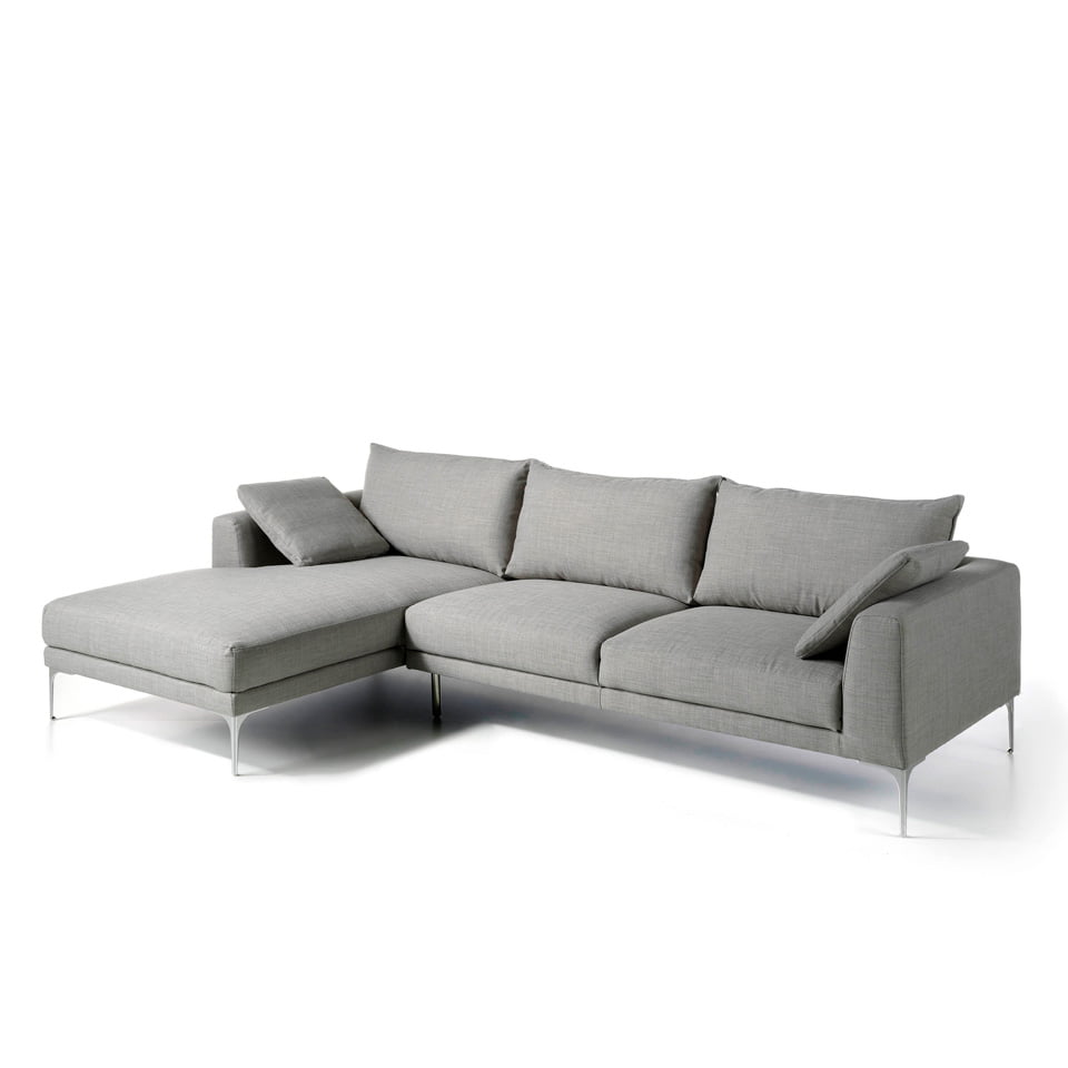 Sofa with chaise longue upholstered in fabric Sofa with chaise longue upholstered in fabric