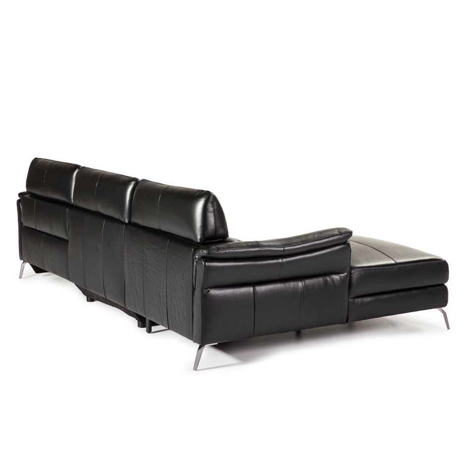 Chaise longue Sofa upholstered in leather with folding electric relax mechanism Chaise longue Sofa upholstered in leather with folding electric relax mechanism