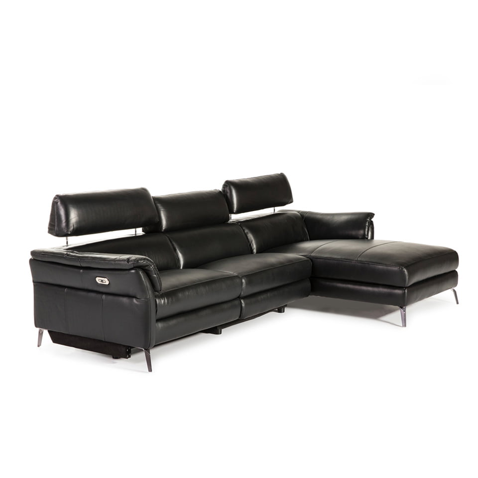 Chaise longue Sofa upholstered in leather with folding electric relax mechanism Chaise longue Sofa upholstered in leather with folding electric relax mechanism
