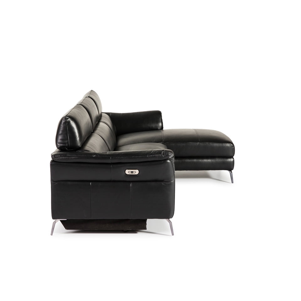 Chaise longue Sofa upholstered in leather with folding electric relax mechanism Chaise longue Sofa upholstered in leather with folding electric relax mechanism
