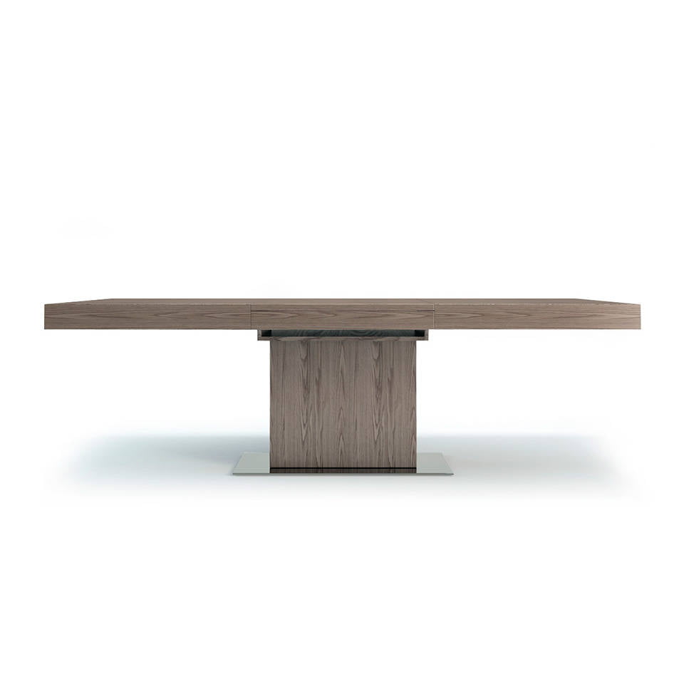 Rectangular extendible dining table in walnut veneered wood Rectangular extendible dining table in walnut veneered wood