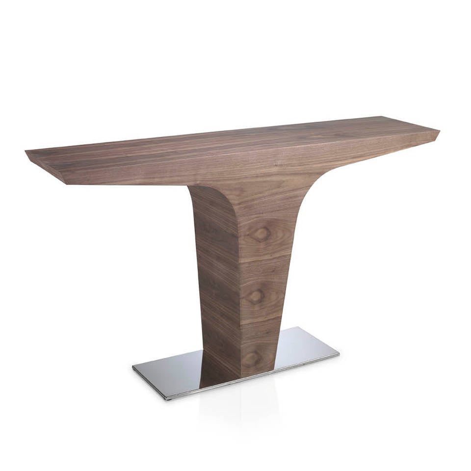 Walnut-veneered wooden console Walnut-veneered wooden console