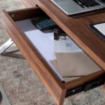 Walnut wood and chrome steel office desk