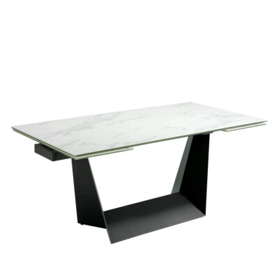 (Español) Mesa comedor extensible rectangular mármol porcelánico y acero negro dining table - Angel Cerdá
