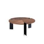 Mesa centro madera nogal y acero negro