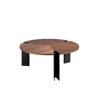 Mesa centro redonda nogal y acero negro chair-Angel Cerda