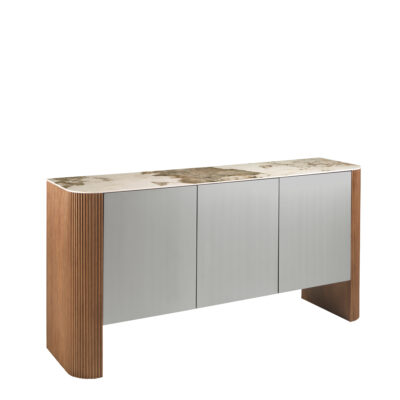 Aparador madera color plata, nogal y tapa de mármol porcelánico Sideboard - Angel Cerda