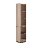 Walnut and mink leatherette shelf