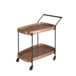 Desserte minibar en noyer et acier noir