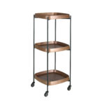 Desserte minibar en noyer et acier noir