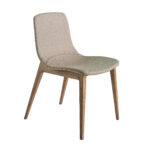 Chaise rembourrée en tissu avec structure couleur noyer