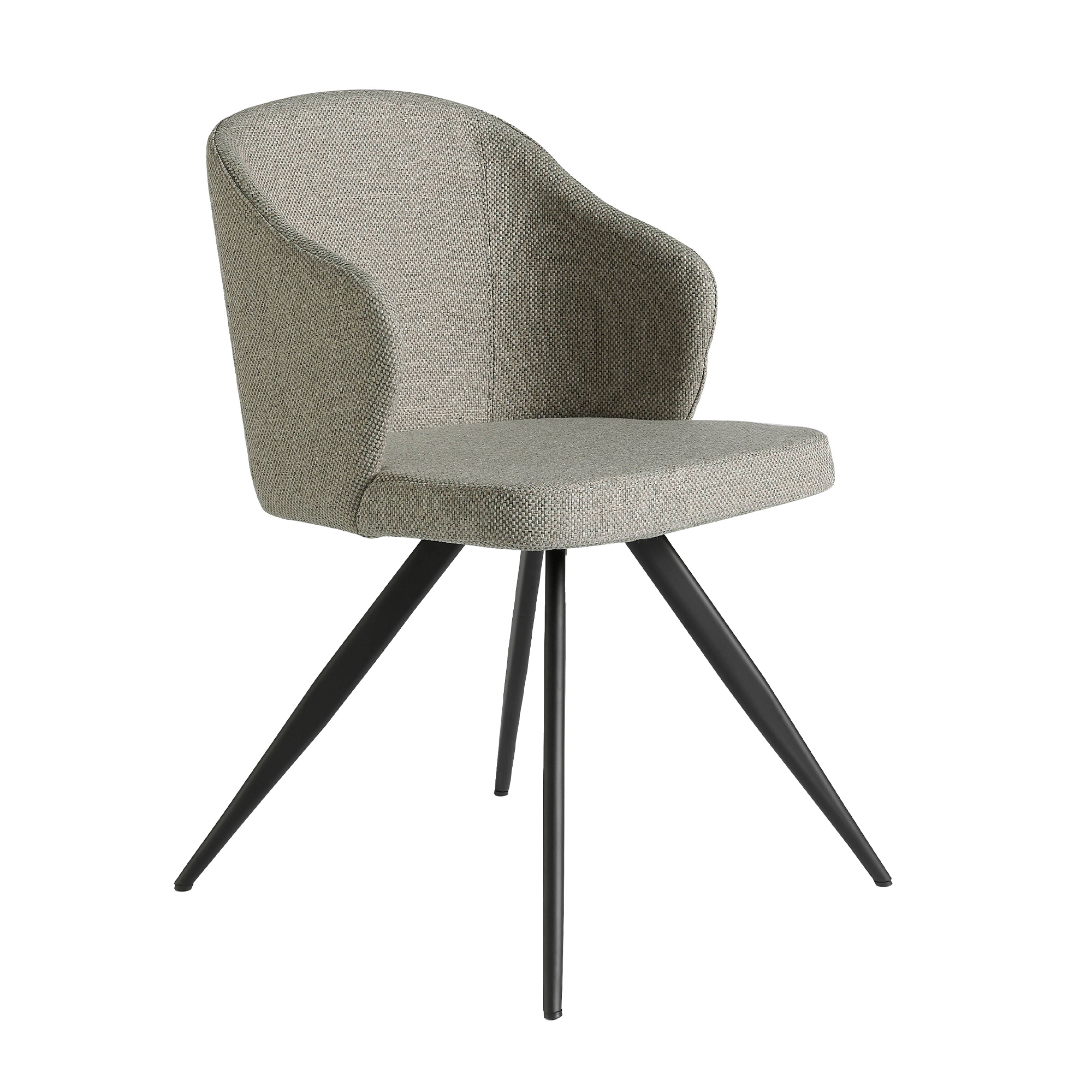 Chaise rembourrée en tissu avec pieds en acier noir