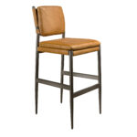 Brown leather stool