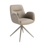 Вращающийся стул из бежевой ткани