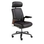 Black leatherette Swivel Office Chair