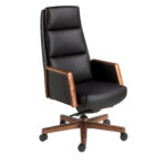 Black leatherette  swivel office chair