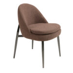 Chaise en tissu marron foncé
