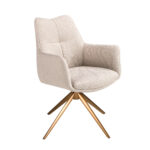 Вращающийся стул из кремовой ткани