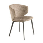 Chaise en tissu marbré marron