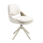 Silla giratoria tela blanco roto y crema
