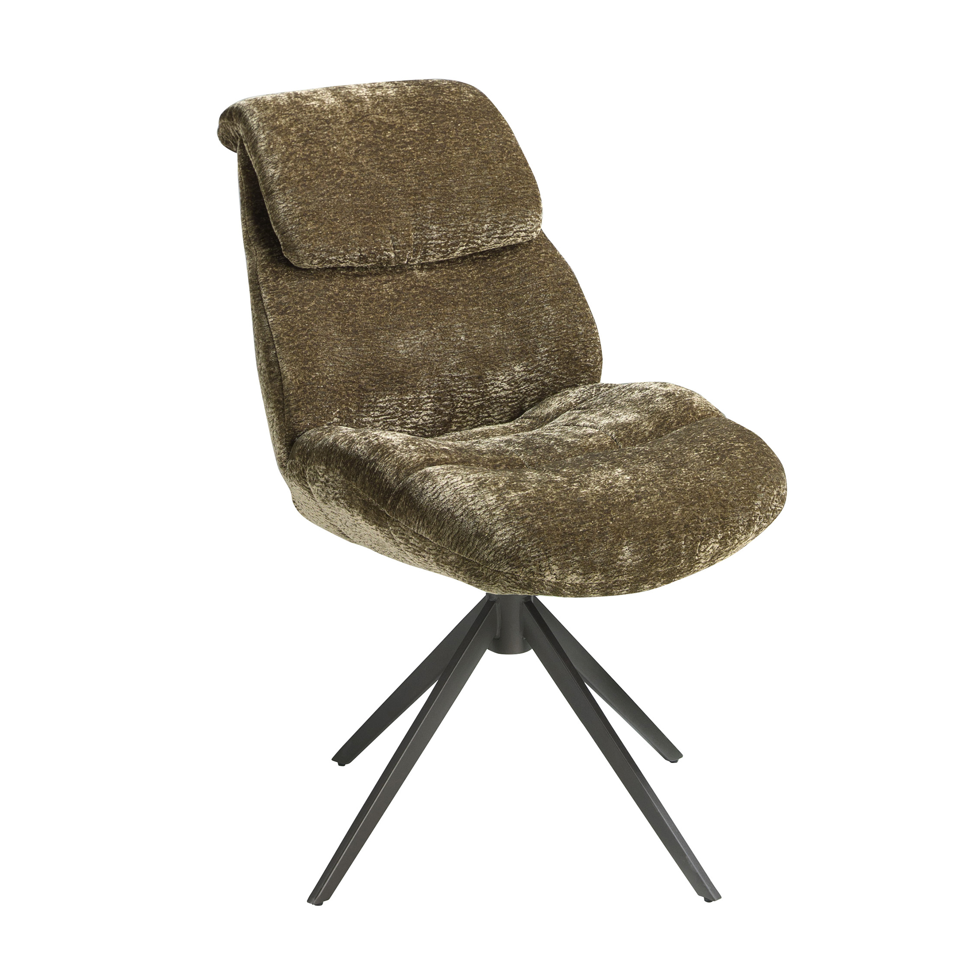 Silla giratoria terciopelo verde oliva