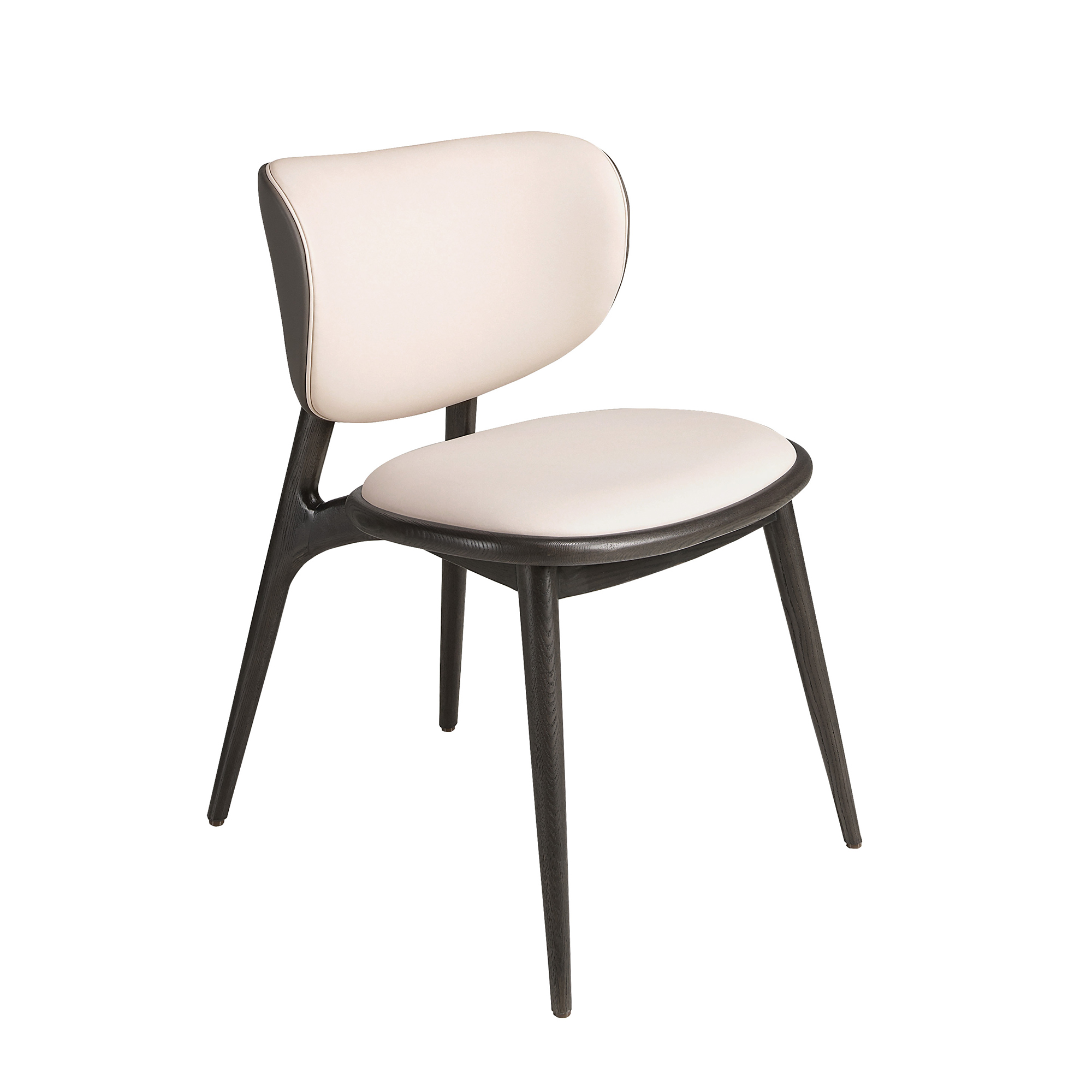 Chaise en similicuir crème et gris foncé Chaise en similicuir crème et gris foncé