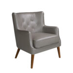 Fauteuil Chester en cuir gris foncé