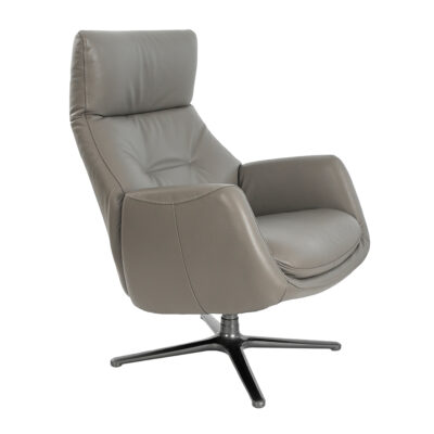 (Español) Sillón giratorio reclinable piel gris oscuro armchair - Angel Cerda
