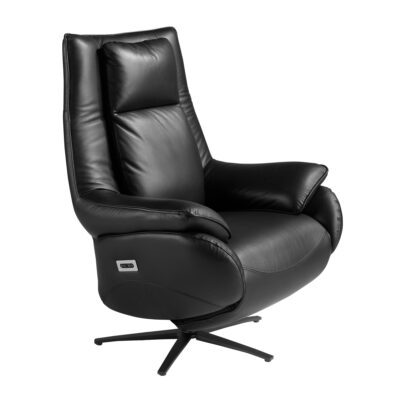 (Español) Sillón relax giratorio piel negro relax armchair - Angel Cerda