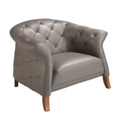 (Español) Sillón Chester piel gris armchair - Angel Cerda