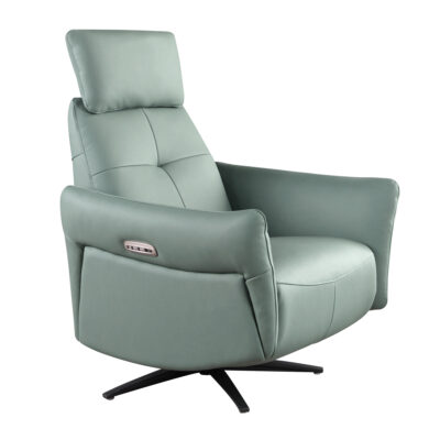 (Español) Sillón relax giratorio piel verde turquesa armachair - Angel Cerdá
