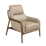 Fauteuil en cuir vison