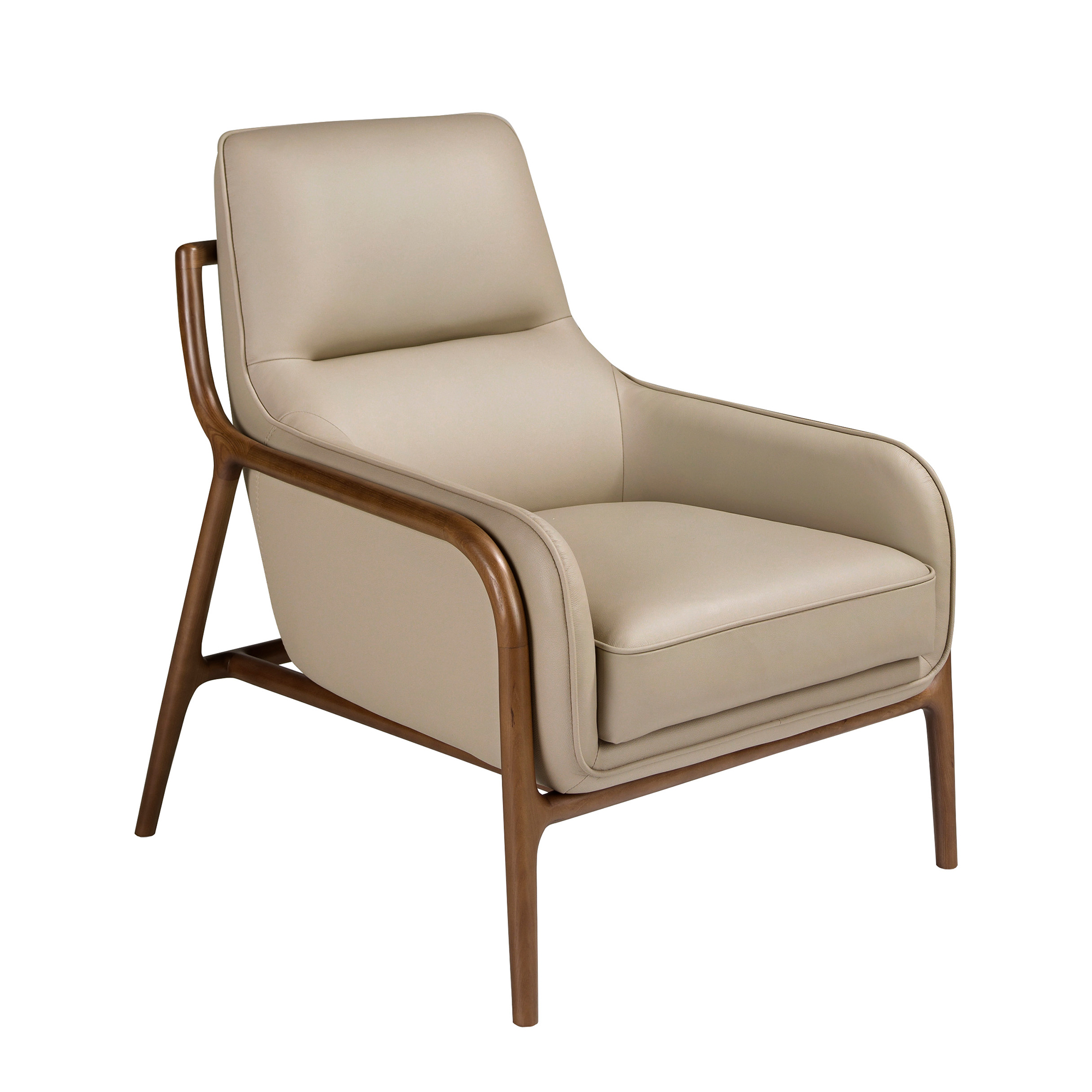 Fauteuil en cuir vison