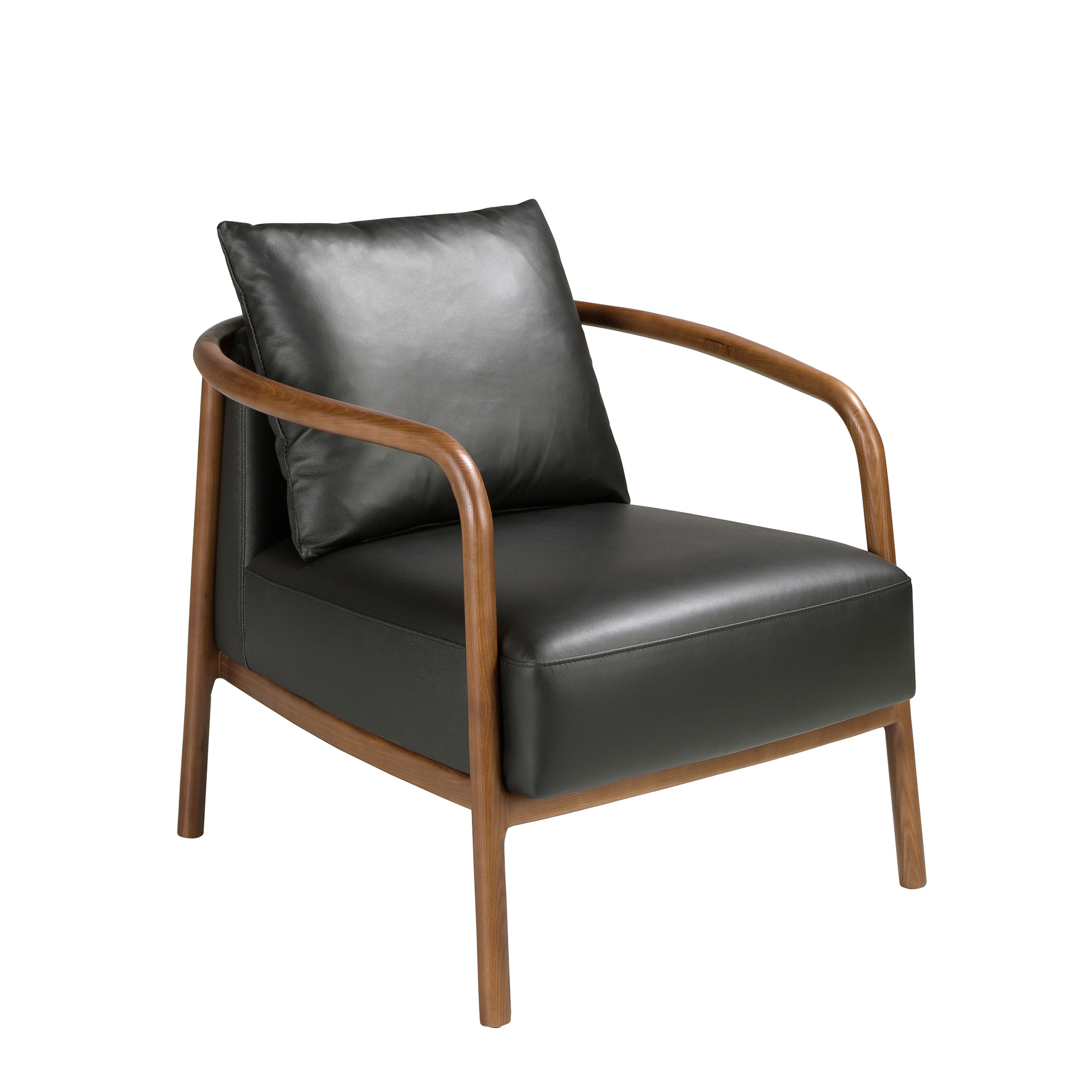 Fauteuil en cuir noir