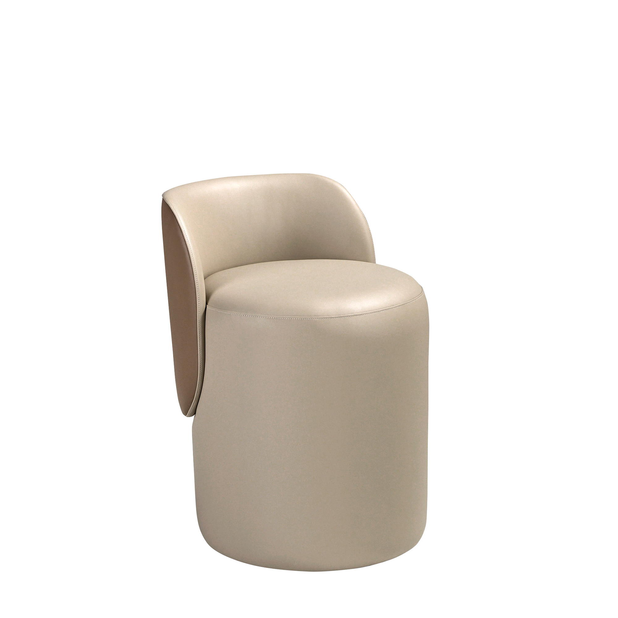 Puff polipiel visón y marrón